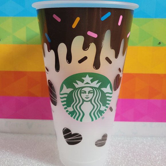 New 24oz Starbucks Reusable Venti Cold Cups, Choco